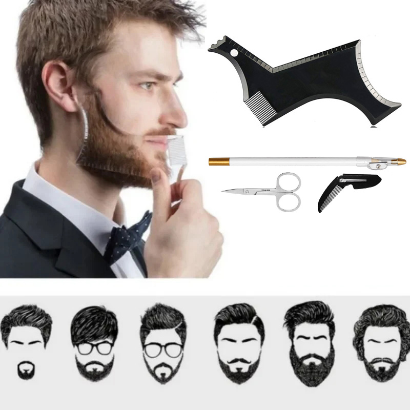 Beard Trimmer - 4 pçs conjunto kit de modelagem