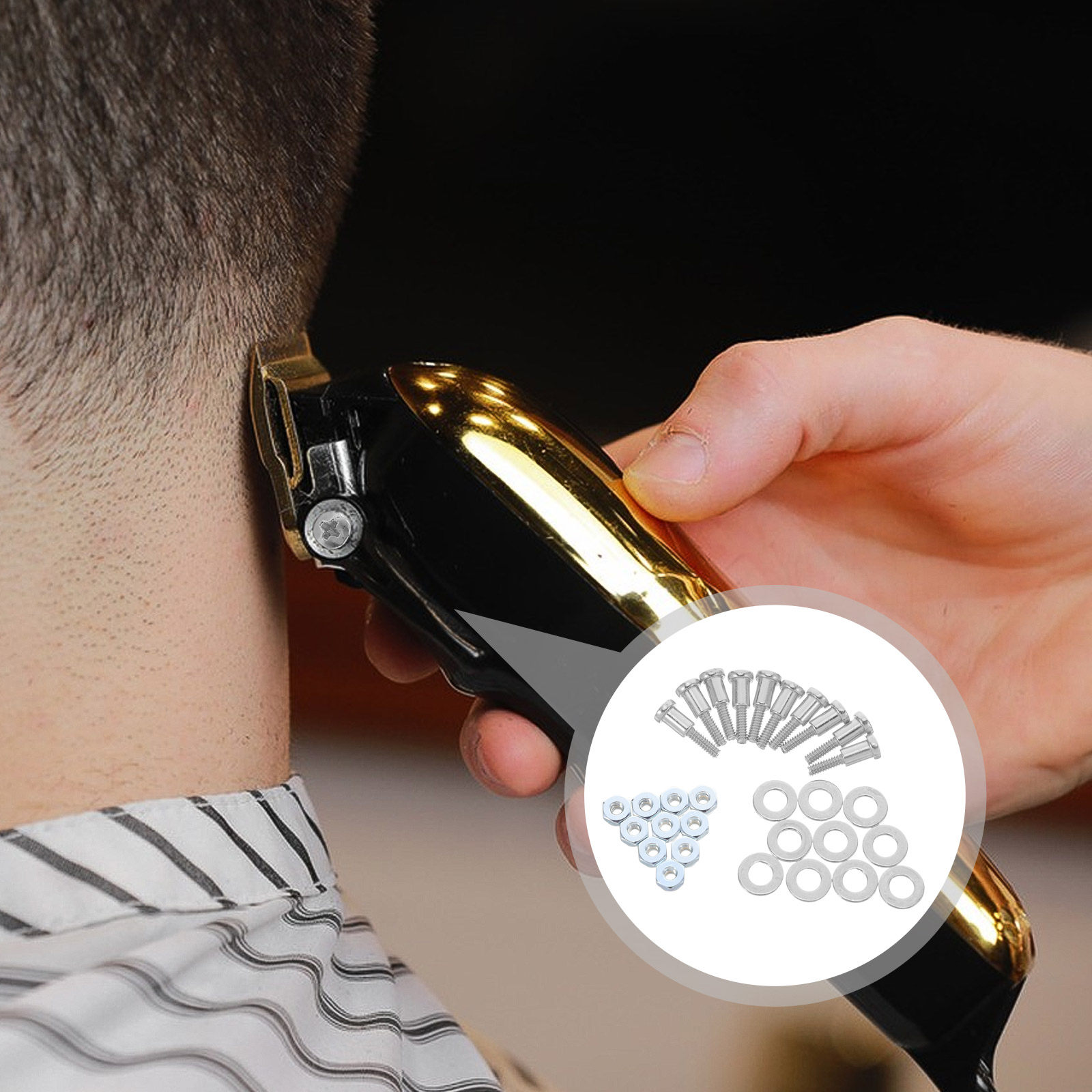 Hair Clipper - Conjunto de parafusos para reparo de