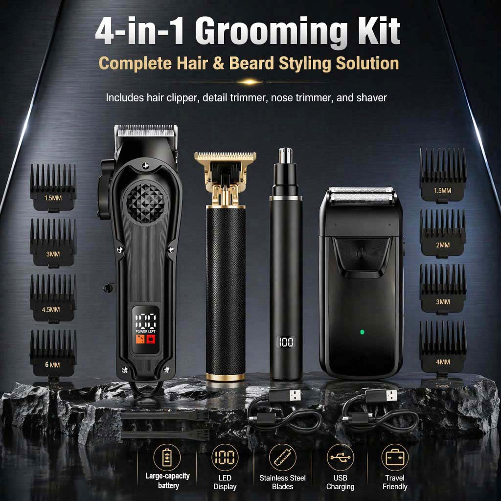 Electric Shaver Rotary - Conjunto de Cortador de Cabelo Masculino