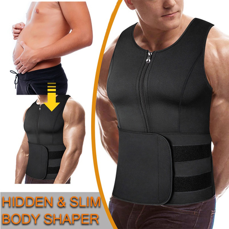 Homens neoprene sauna zíper ci - Body Trimmer avaliação e preço